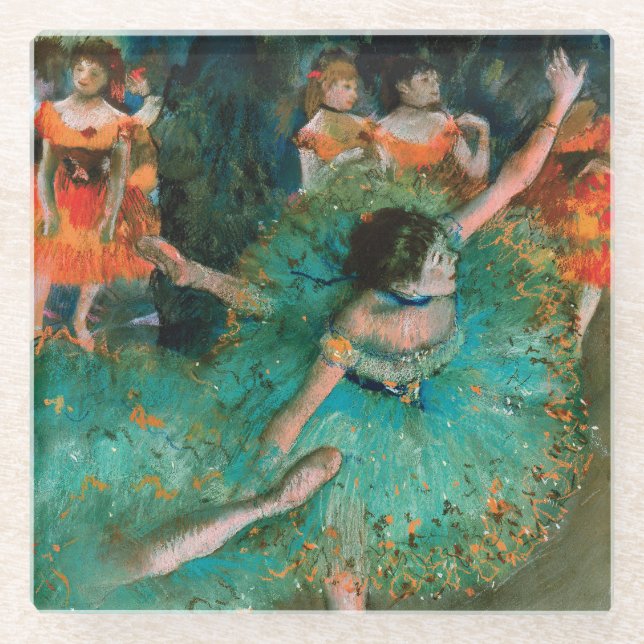 Tänzer in Grün von Edgar Degas Glasuntersetzer (Vorderseite)