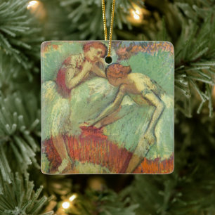 Tänzer in Grün von Edgar Degas, Vintages Ballett Keramikornament