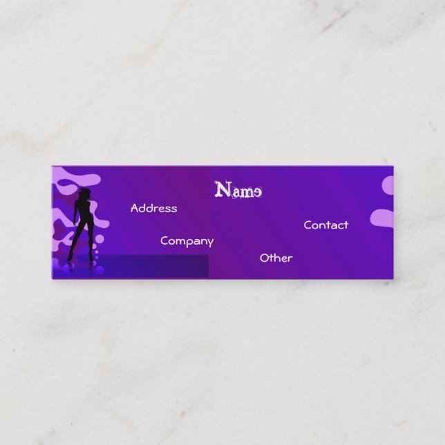 Tänzer in Lila blau Mini Visitenkarte (Vorderseite)