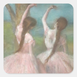 Tänzer in Pink Edgar Degas Quadratischer Aufkleber