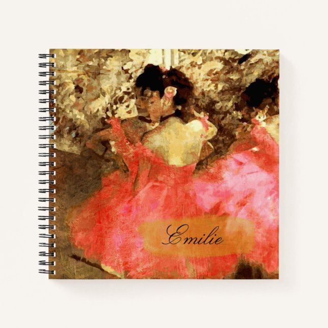 Tänzer in Pink von Degas Sketchbook Notizbuch (Vorderseite)