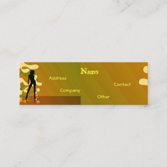 Tänzer in Retro Gold Mini Visitenkarte (Vorderseite)