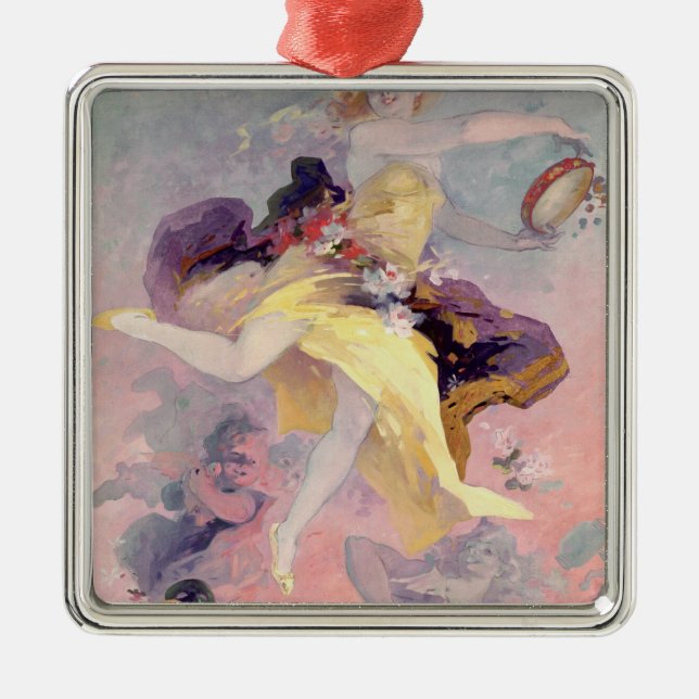 Tänzer mit einem baskischen Tambourine Ornament Aus Metall (Vorne)