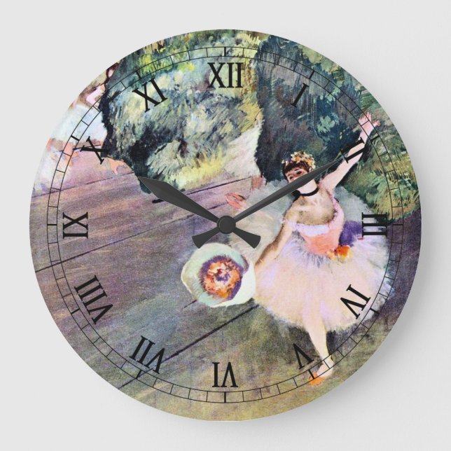 Tänzer mit einem Bouquet von Blume von Edgar Degas Große Wanduhr (Vorderseite)