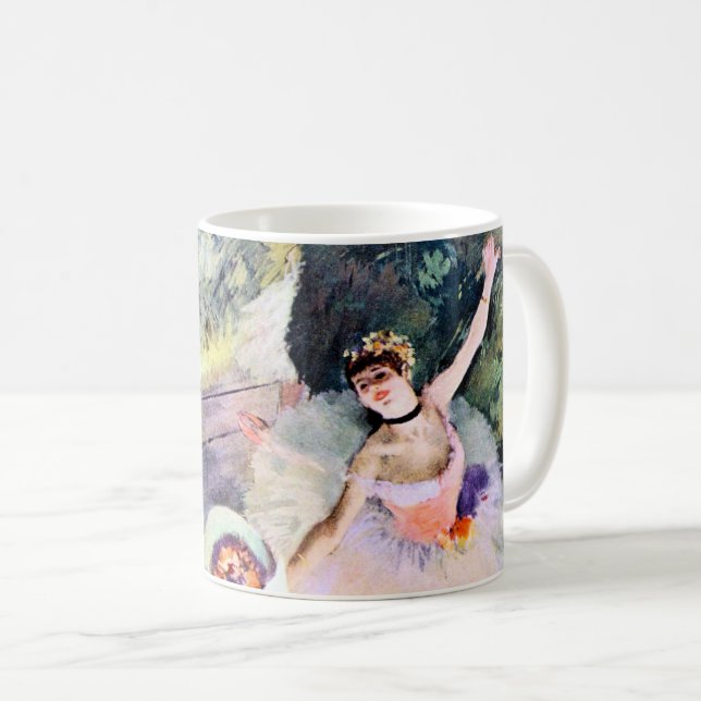 Tänzer mit einem Bouquet von Blume von Edgar Degas Kaffeetasse (VorderseiteRechts)