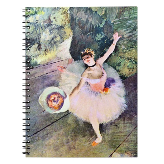 Tänzer mit einem Bouquet von Blume von Edgar Degas Notizblock (Vorderseite)
