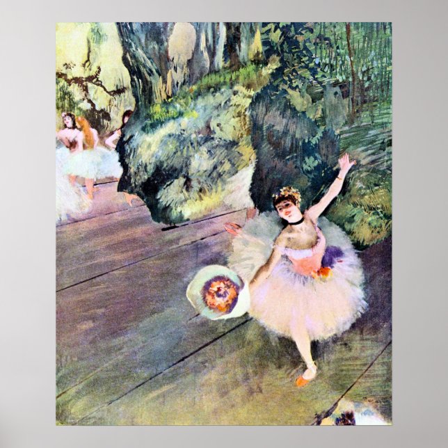 Tänzer mit einem Bouquet von Blume von Edgar Degas Poster (Vorne)