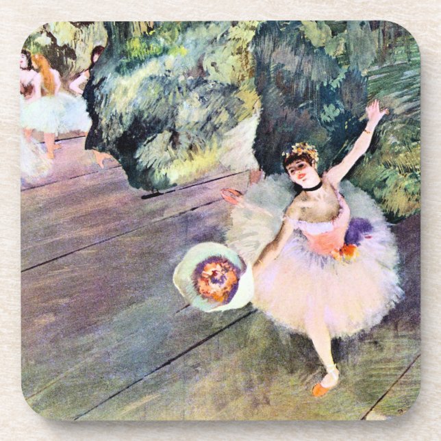 Tänzer mit einem Bouquet von Blume von Edgar Degas Untersetzer (Vorderseite)