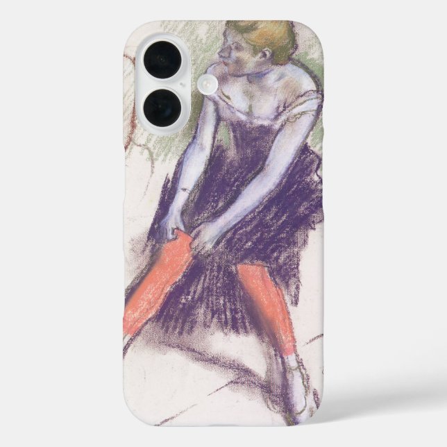 Tänzer mit Roten Strümpfen von Edgar Degas iPhone 16 Hülle (Rückseite)