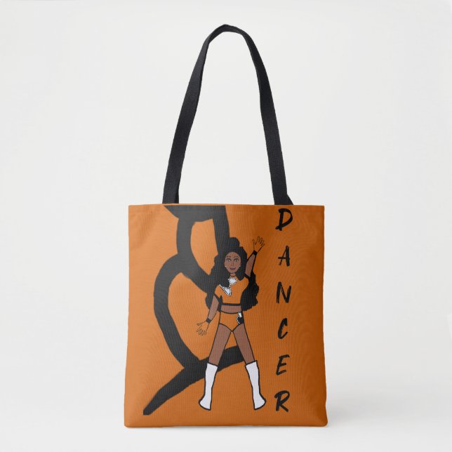 Tänzer mit zwei farbigen Tasche Orange und Weiß (Vorderseite)