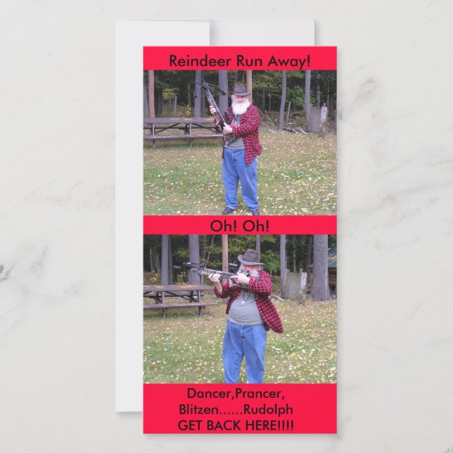 Tänzer, Prancer, Blitzen Feiertagskarte (Vorderseite)