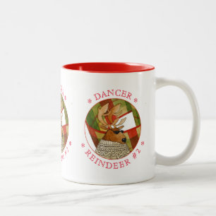 TÄNZER RENTIER Rot Zweifarben-Tasse Zweifarbige Tasse