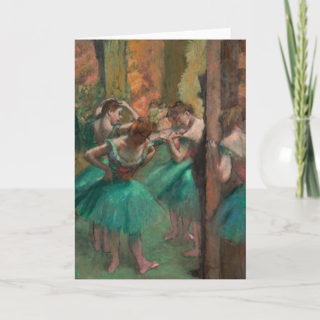 Tänzer, rosa und grün | Edgar Degas Karte (Vorderseite)
