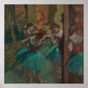 Tänzer, Rosa und Grün von Edgar Degas Poster