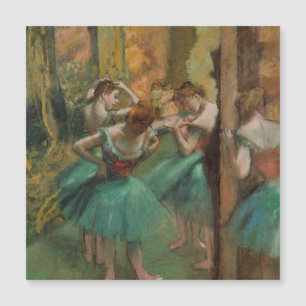 Tänzer, rosa und grüne Edgar Degas Magnetkarte