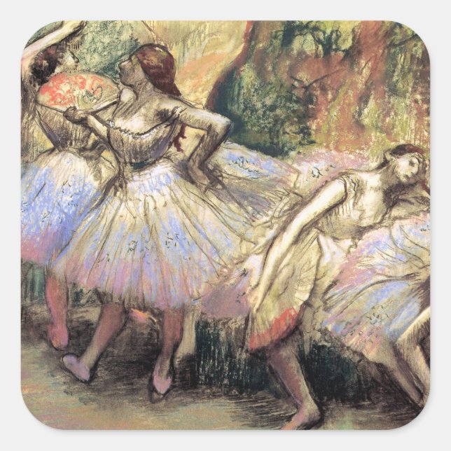 Tänzer von Degas Quadratischer Aufkleber (Vorderseite)