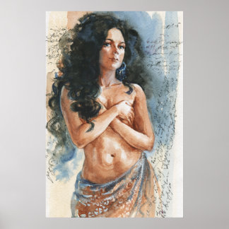 Tänzerin, Aquarellbild Poster
