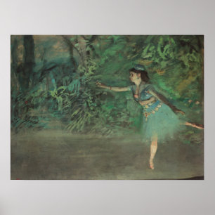 Tänzerin auf der Bühne von Edgar Degas, Vintage-Ba Poster