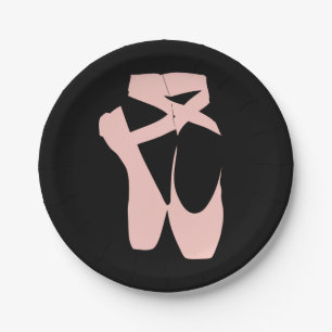 Tänzerin aus rosa Ballettschuhen Pappteller