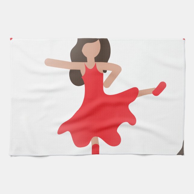 Tänzerin Emoji Geschirrtuch (Horizontal)