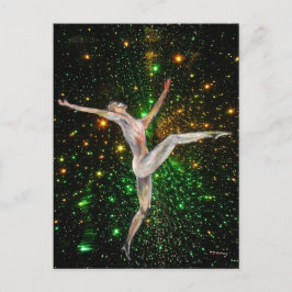 Tänzerin Figur und Himmel mit Sternen Kunst Postkarte