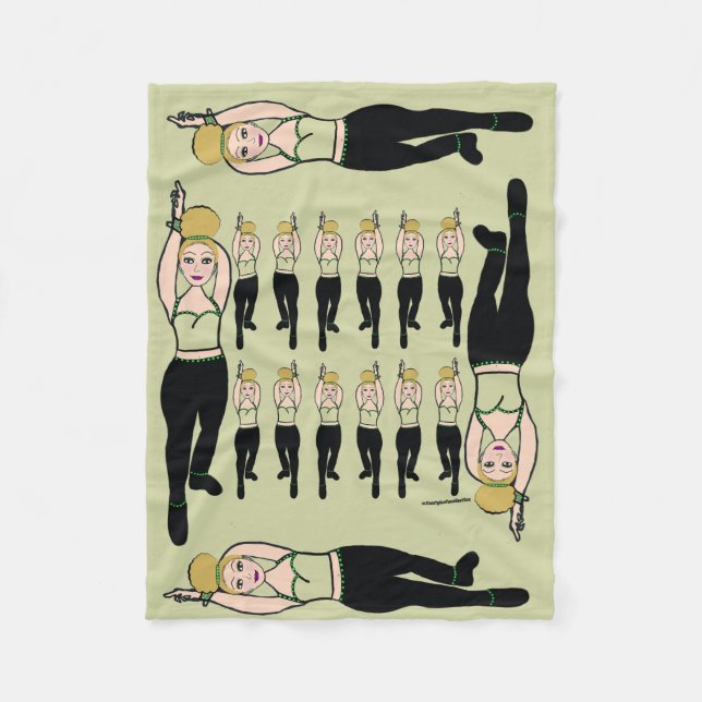 Tänzerin Fleece Blanket Minze & Black (Vorderseite)