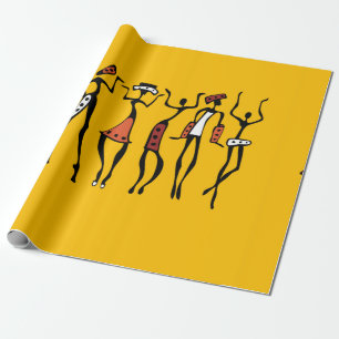 Tänzerin im traditionellen ethnischen Stil nahtlos Geschenkpapier