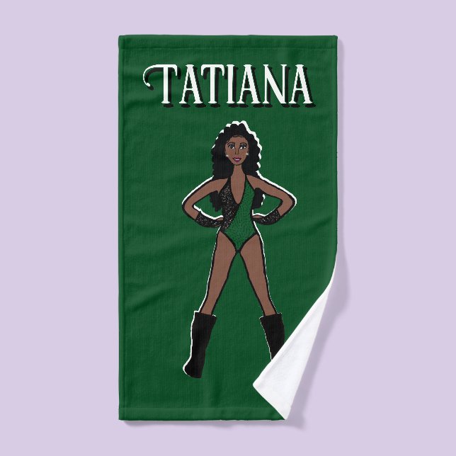 Tänzerin/Majorette Handtuchhalter, grün, schwarz # Handtuch (Handtuch)