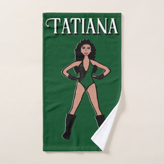 Tänzerin/Majorette Handtuchhalter, grün, schwarz # Handtuch (Handtuch)