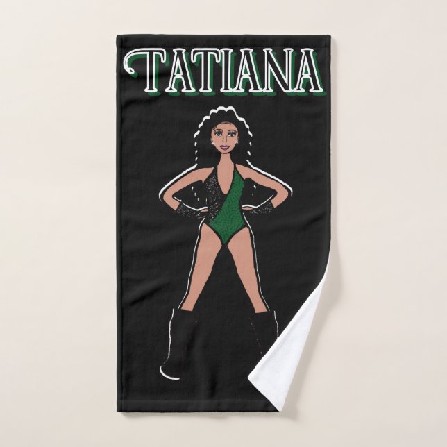 Tänzerin/Majorette Handtuchhalter, grün, schwarz # Handtuch (Handtuch)