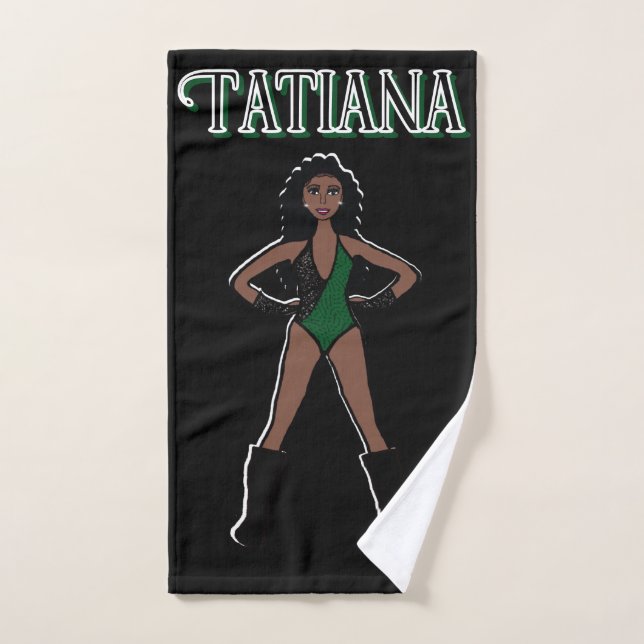 Tänzerin/Majorette Handtuchhalter, grün, schwarz # Handtuch (Handtuch)