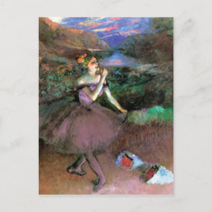 Tänzerin mit Bouquets von Degas Postkarte