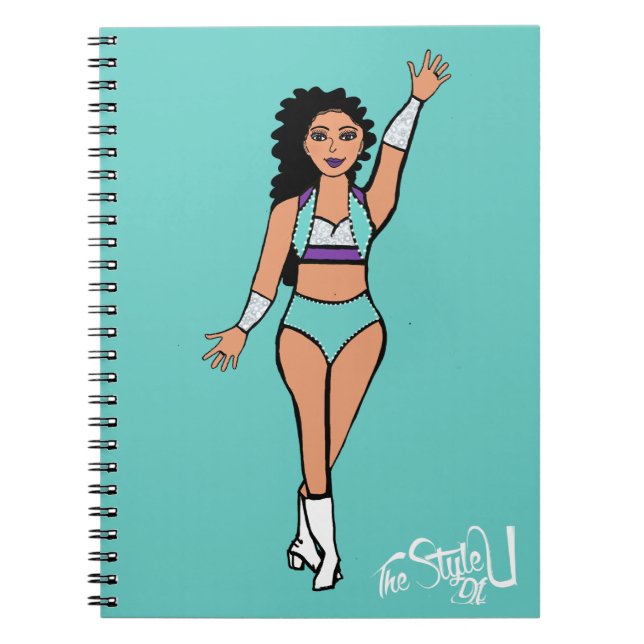 Tänzerin Notebook Aqua / weiß / Lila Notizblock (Vorderseite)