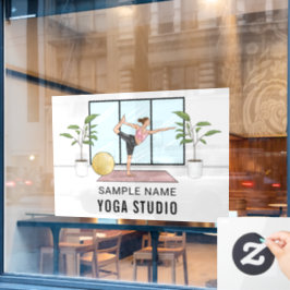 Tänzerin Pose Balancing Frau Custom Yoga Studio Fensteraufkleber