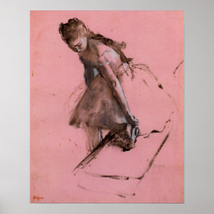 Tänzerin Slipping on Your Shoe von Edgar Degas Poster