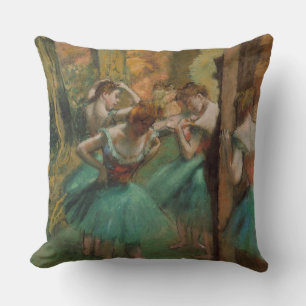 Tänzerinnen, Rosa und Grün Edgar Degas Kissen