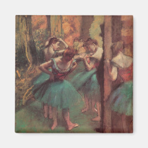 Tänzerinnen, Rosa und Grün von Edgar Degas Magnet