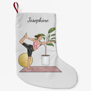 Tänzerpose Yoga Stretch Übungs-Workout Frau Kleiner Weihnachtsstrumpf