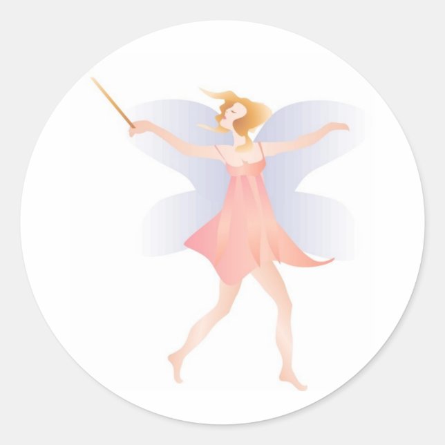 Tanzfairy mit Zauberstab Runder Aufkleber (Vorderseite)