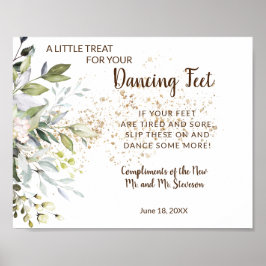 Tanzfeet Flip Flops Hochzeit Kräuterzeichen Poster