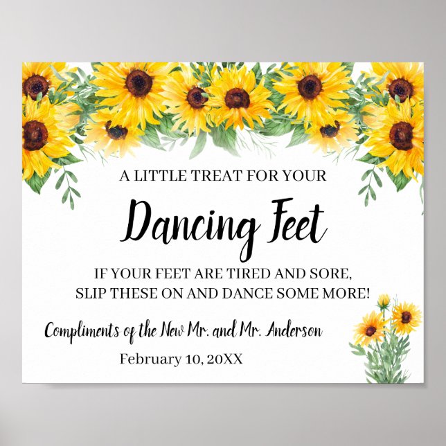 Tanzfeet Flip Flops Hochzeitssonnensigne Poster (Vorne)