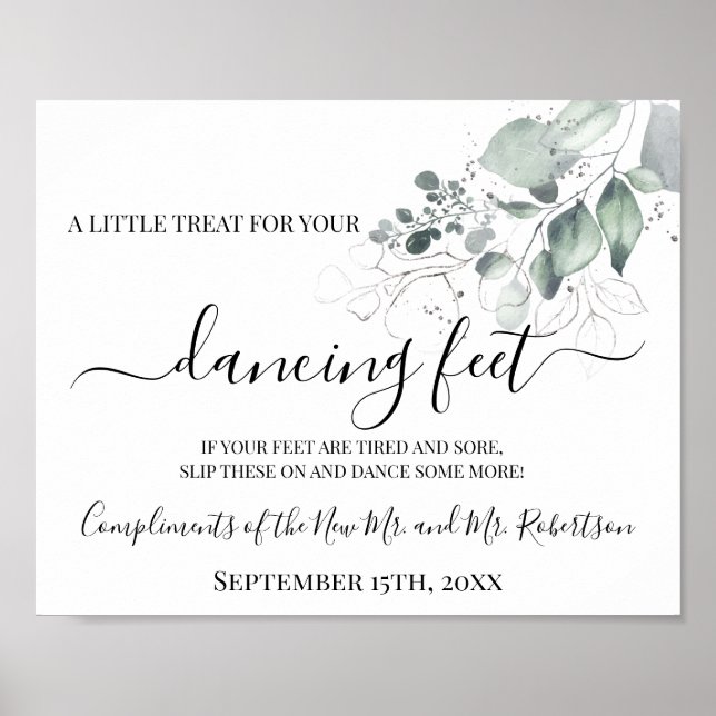 Tanzfeet Flip Flops Hochzeitssymbol Poster (Vorne)