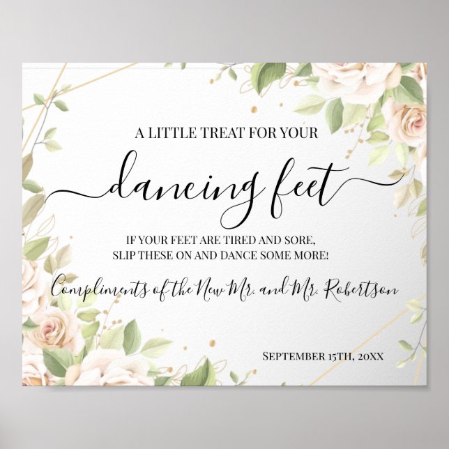 Tanzfeet Flip Flops Hochzeitssymbol Poster (Vorne)