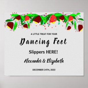 Tanzfeet Flip Flops   Hochzeitszeichen von Blume Poster