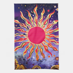 "Tanzfeuer des Kosmos" Die Sonne Geschirrtuch