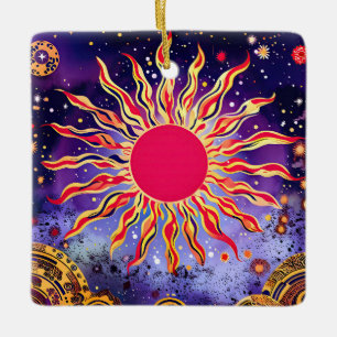"Tanzfeuer des Kosmos" Die Sonne Keramikornament