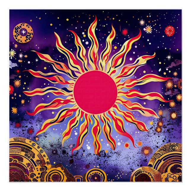 "Tanzfeuer des Kosmos" Die Sonne Poster (Vorderseite)