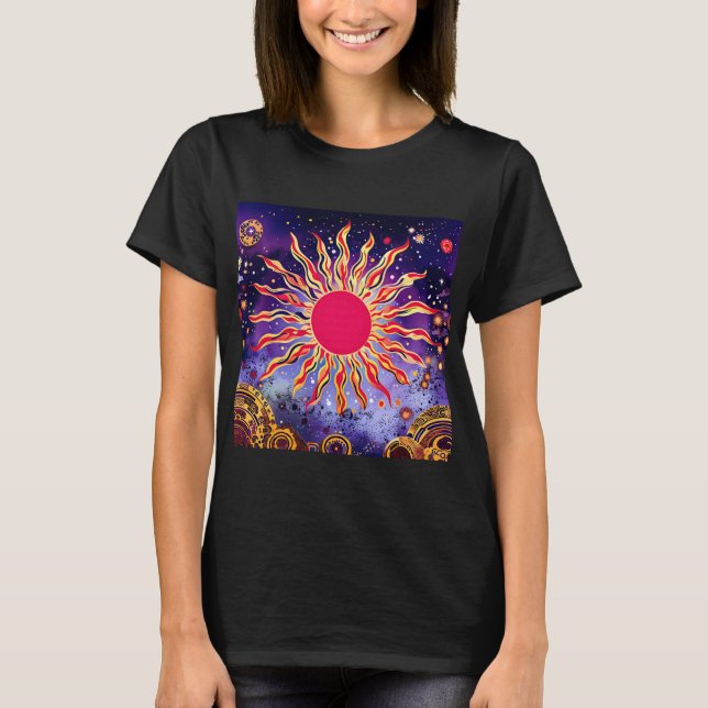 "Tanzfeuer des Kosmos" Die Sonne T-Shirt (Vorderseite)