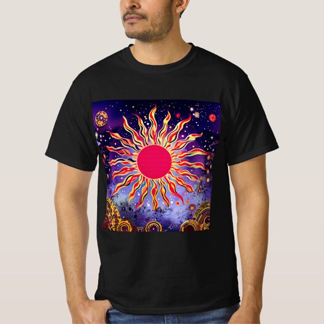 "Tanzfeuer des Kosmos" Die Sonne T-Shirt (Vorderseite)