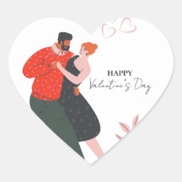 Tanzfigur Valentinstag Herz-Aufkleber